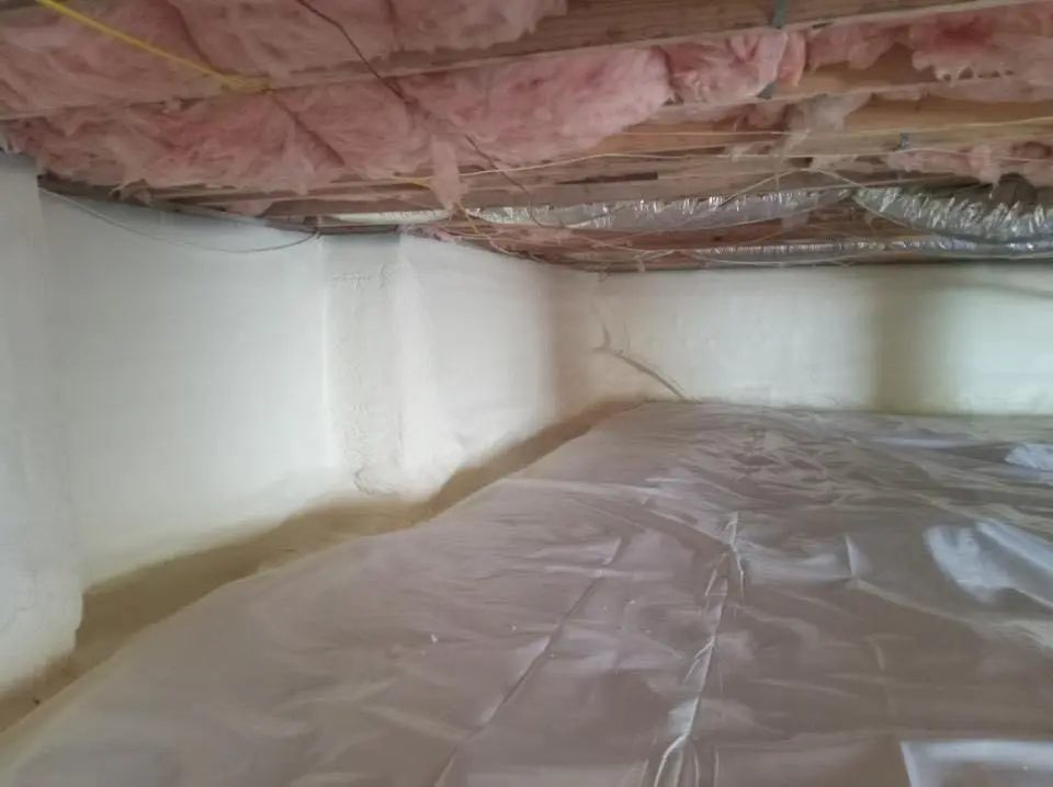 Crawl space encapsulation with closed-cell spray foam for Roof Leak Repair in Montgomery